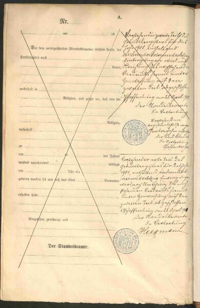 Standesamtsbuch der Stadt Aschaffenburg: Geburten 365/1900 - 184/1901