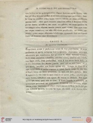 Caput V: De aquarum experimentis