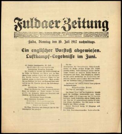 Ausgabe vom Dienstag, den 10. Juli 1917.