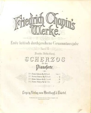 Friedrich Chopin's Werke, 7,2. Scherzos für das Pianoforte