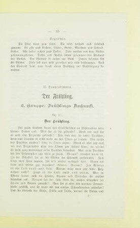 II. Hauptabschnitt. Der Frühling