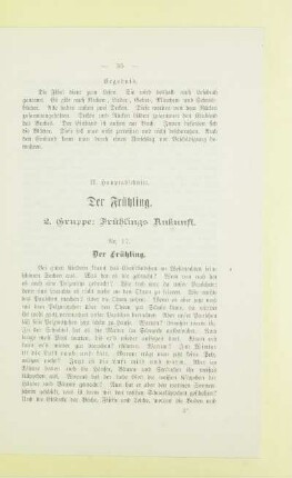 II. Hauptabschnitt. Der Frühling