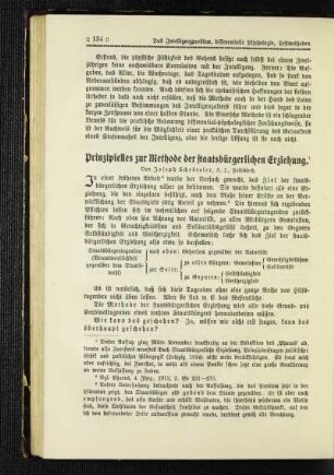 Prinzipielles zur Methode der staatsbürgerlichen Erziehung
