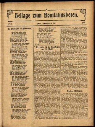 Zweite Ausgabe vom Sonntag, den 08. Juli 1906.