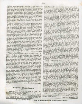 272 Kirchliche Mittheilungen