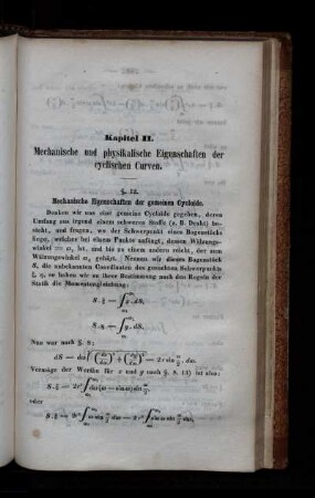 Kapitel II. Mechanische und physikalische Eigenschaften der cyclischen Curven.