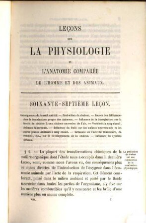 Leçons sur la physiologie et l'anatomie comparée de l'homme et des animaux : faites à la Faculté des Sciences de Paris. 8