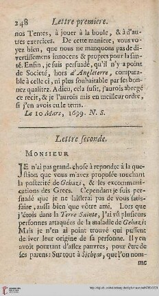 Lettre seconde