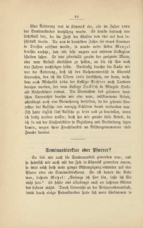 Seminardirektor oder Pfarrer?