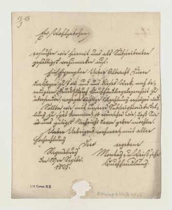 Brief von Montag und Weiß an Joseph Heller