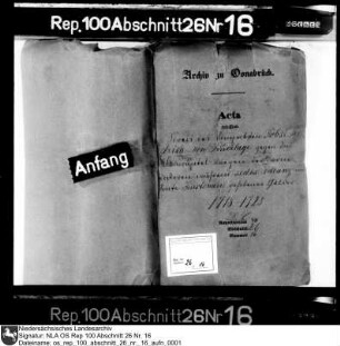 Streit des Dompropsts Jobst Diedrich von Dincklage mit dem Domkapitel wegen der von ihm während der Sedisvakanz im Amt Fürstenau erhobenen Gelder