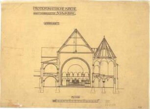 Fischer, Theodor; München - Schwabing; Prot. Kirche Schwabing (Erlöserkirche) - Querschnitt