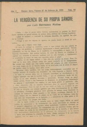 1920006000: La vergüenza de su propia sangre
