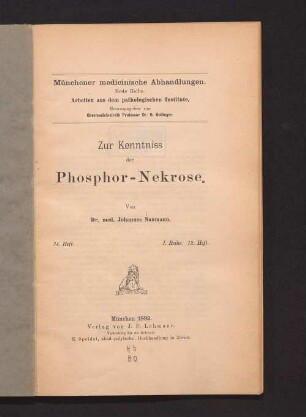 Zur Kenntniss der Phosphor-Nekrose