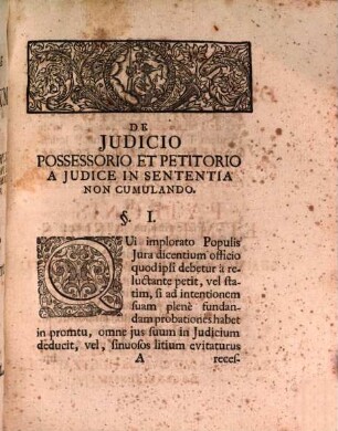 Diss. inaug. ... de iudicio possessorio et petitorio a iudice in sententia non cumulando