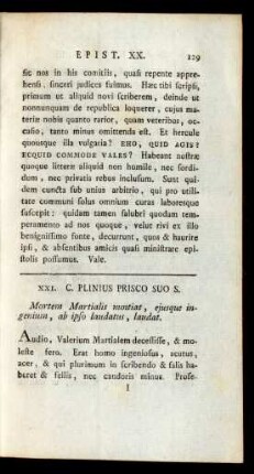 XXI. C. Plinius Prisco Suo S.