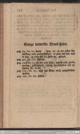Einige bemerkte Druck-Feler