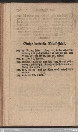 Einige bemerkte Druck-Feler