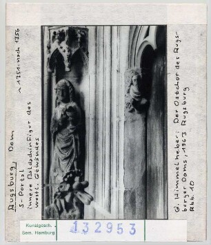 Augsburg, Dom: Südportal, westliches Gewände, Baldachinfigur