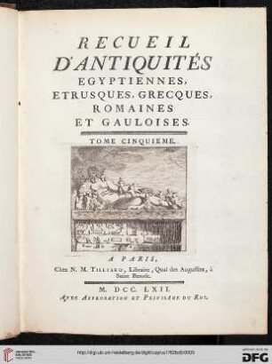 Band 5: Recueil D'Antiquités, Egyptiennes, Etrusques, Grecques Et Romaines