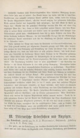 665-672 Litterarische Uebersichten und Anzeigen