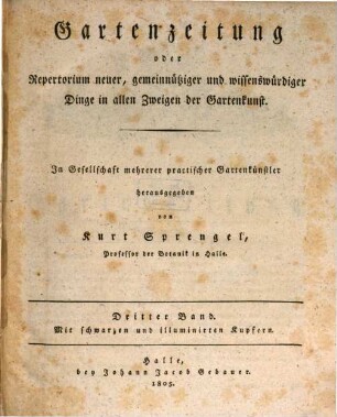 Gartenzeitung. 3. 1805