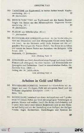 Arbeiten in Gold und Silber (Nr. 305-334)