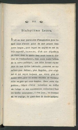 Dixseptième Lettre