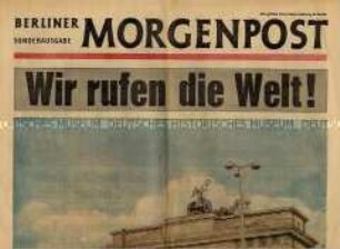 Sonderausgabe der "Berliner Morgenpost" zum "Mauerbau" am 13. August 1961