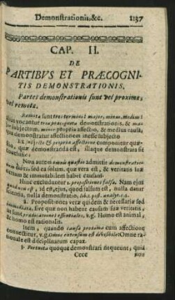 Cap. II. De Partibus Et Praecognitis Demonstrationis.