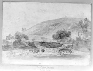 Sächsische Landschaft : Sächsische Landschaft. Aquarell; 22 x 31,1 cm (um 1860; E. Leonhardi). Freiberg: Stadt- und Bergbaumuseum 52/72