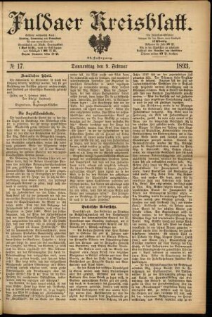 Ausgabe vom Donnerstag, den 09. Februar 1893.