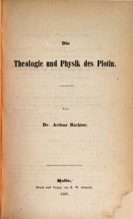 Neu-Platonische Studien : Darstellung des Lebens und der Philosophie des Plotin. 3