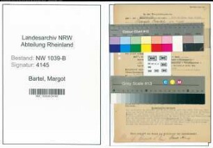Entnazifizierung Margot Bartel , geb. 12.05.1909 ()