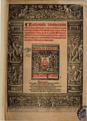Rationale diuinorum officiorum : Octo libros partiales complectens