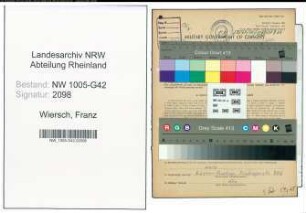 Entnazifizierung Franz Wiersch , geb. 02.07.1909 (Schneider)