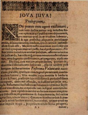 Disp. iur. de postrema voluntate