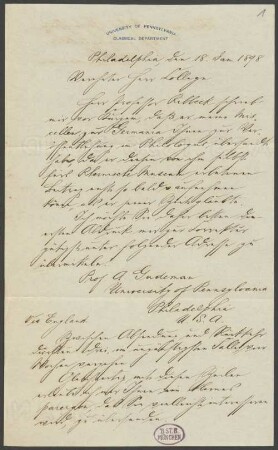 Nachlass von Otto Crusius (1857-1918) – BSB Crusiusiana, Crusiusiana I. Gudeman, Alfred. Otto Crusius (1857-1918), Nachlass: Briefe und eine Karte von Alfred Gudeman an Otto Crusius - BSB Crusiusiana I. Gudeman, Alfred