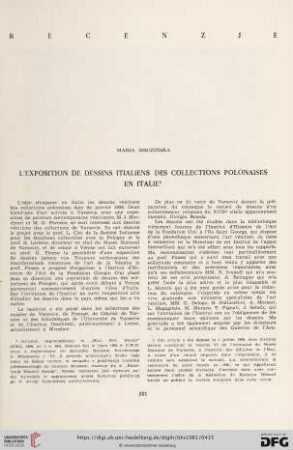 L' exposition de dessins italiens des collections polonaises en Italie