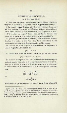 PROBLÈMES DE CONSTRUCTION.