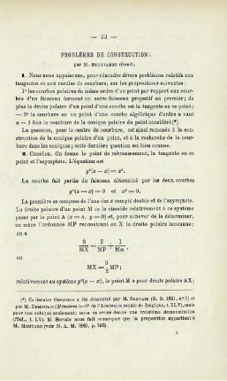PROBLÈMES DE CONSTRUCTION.