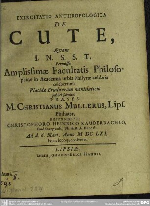 Exercitatio anthropologica de cute