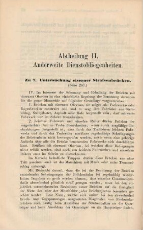 Abtheilung II. Anderweite Dienstobliegenheiten.