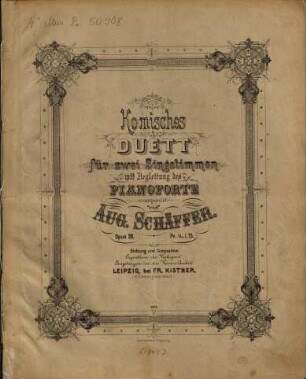 Die beiden Gevatterinnen : kom. Duett für 2 Singstimmen mit Begl. d. Pianoforte ; op. 26