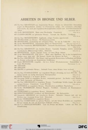 Arbeiten in Bronze und Silber (Nr. 475-520)