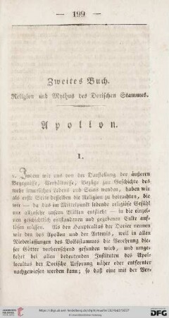 Zweites Buch: Religion und Mythus des Dorischen Stammes