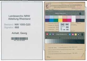 Entnazifizierung Georg Anhalt , geb. 31.12.1887 (Parkettverleger)