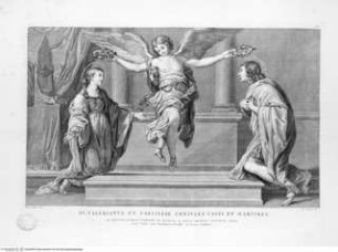 Schola Italica Artis Pictoriae sive tabulae insigniores in romanis pinacothecis adservatae tabulis aere incisis nunc primum editae sumptibus Petri Pauli Montagnani-Mirabili Romae MDCCCVI, Tafel (37): SS. Valerianus et Caeciliae ...