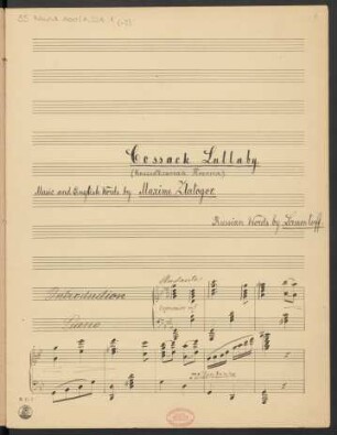 Cossak Lullaby; V, pf; g-Moll