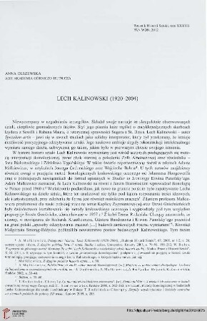 37: Lech Kalinowski (1920 - 2004)